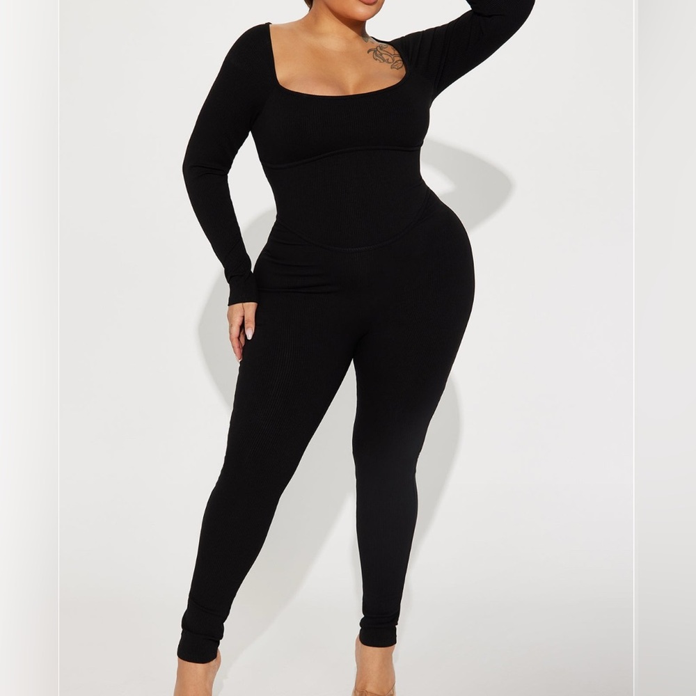 Black snatched jumpsuit